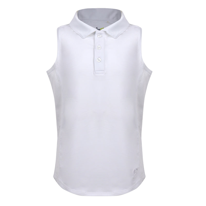 Girls Elsie Sleeveless Polo - White