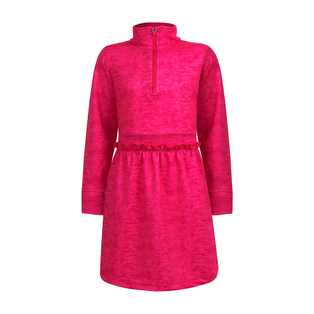 Turtles & Tees Farah Girls Long Sleeve Golf Dress, Magenta, Xs