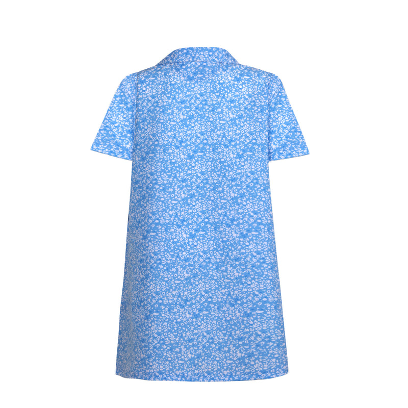 Girls Felicity Dress - Secret Garden - Blue/White