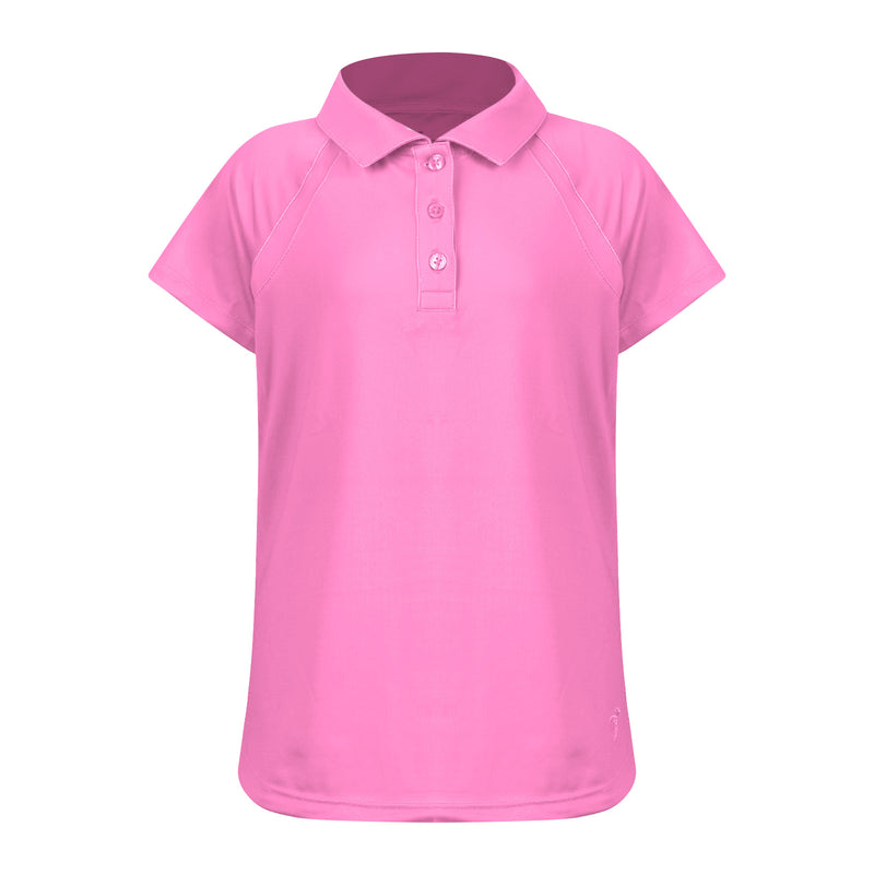 Girls Reagan Cap Sleeve Polo - Pink Lady