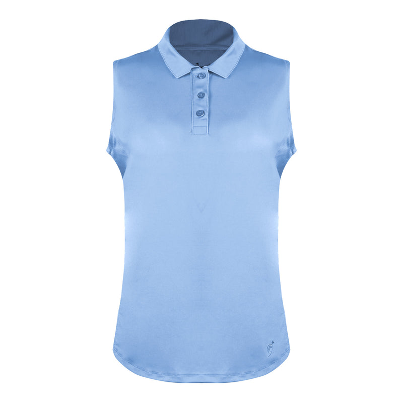 Turtles and Tees blue sleeveless polo