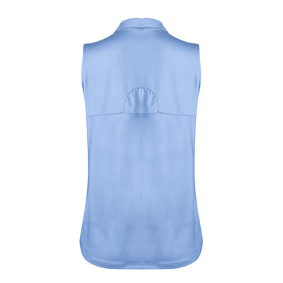 Turtles and Tees blue sleeveless polo