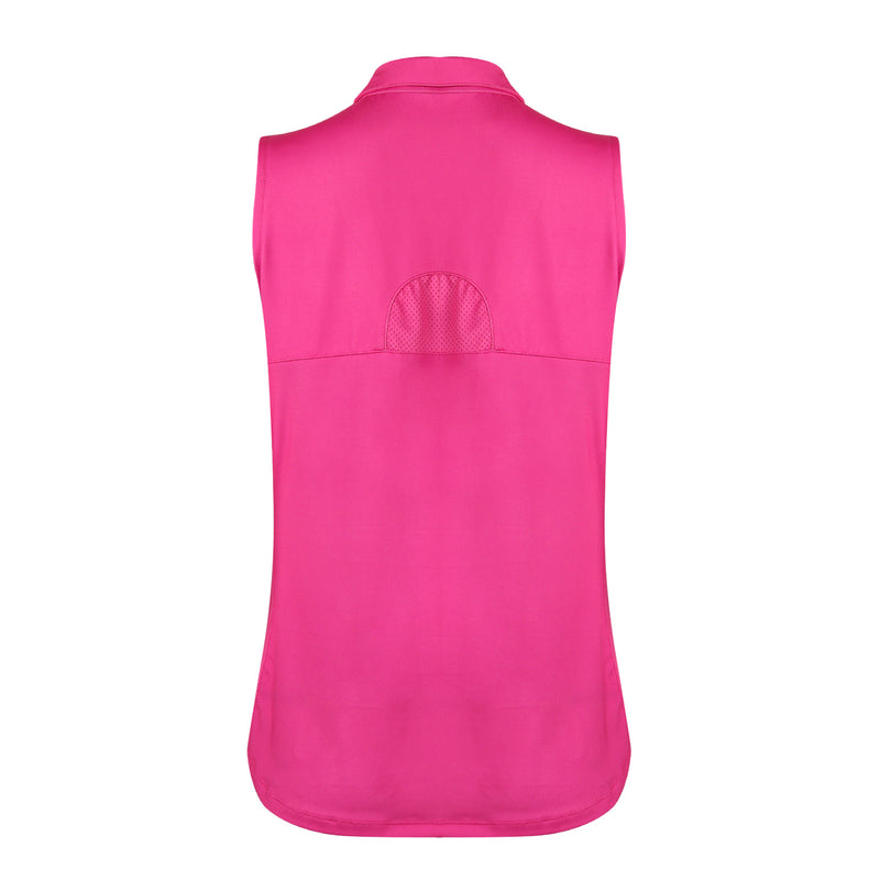 Turtles and Tees womens pink sleeveless polo shirt