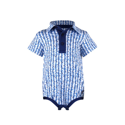 Baby Boys Auggie Onesie - Iron Reef - Navy/White