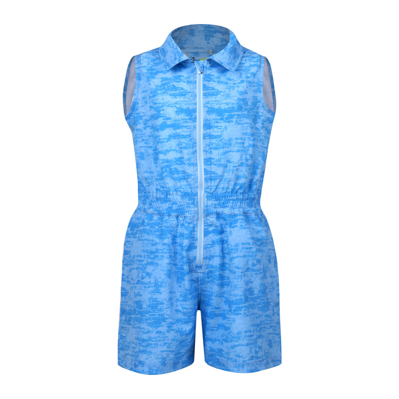 Girls Fallon Romper - Dunes - Horizon Blue