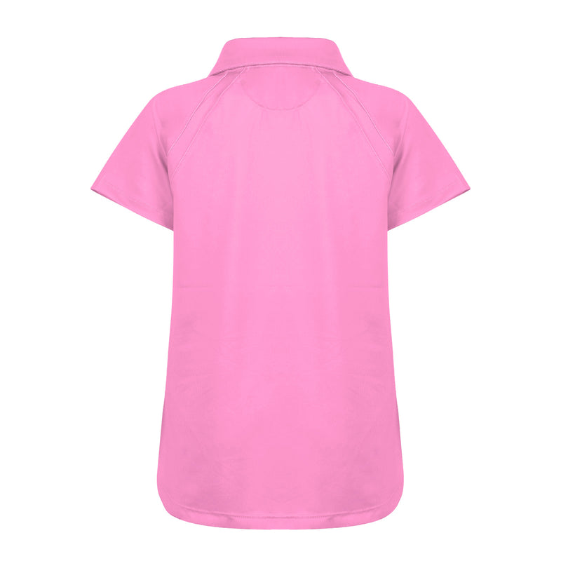 Girls Reagan Cap Sleeve Polo - Pink Lady