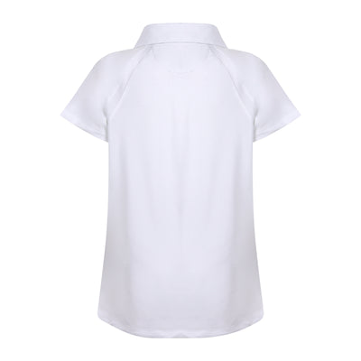 Girls Reagan Cap Sleeve Polo - White