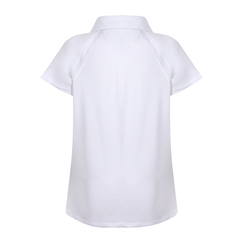 Girls Reagan Cap Sleeve Polo - White