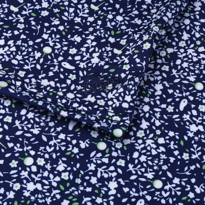 Turtles and Tees green navy blue floral print boys golf polo