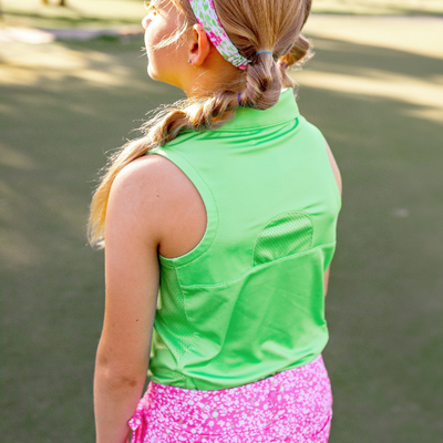 Girls Elsie Sleeveless Polo - Lime