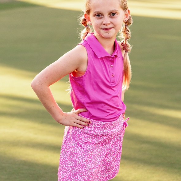 Girls Elsie Sleeveless Polo - Sachet Pink