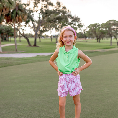 Girls Britt Shorts - Iron Reef - Pink/Lime