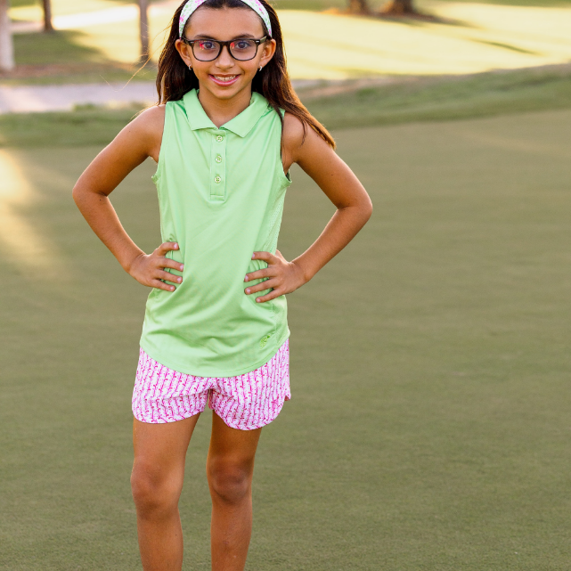 Girls Britt Shorts - Iron Reef - Pink/Lime