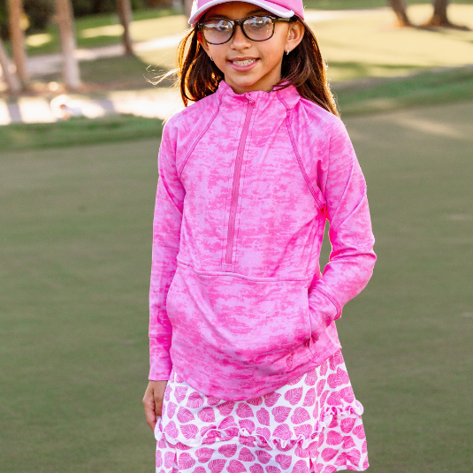 Girls Ember 1/4 Zip - Dunes - Pink