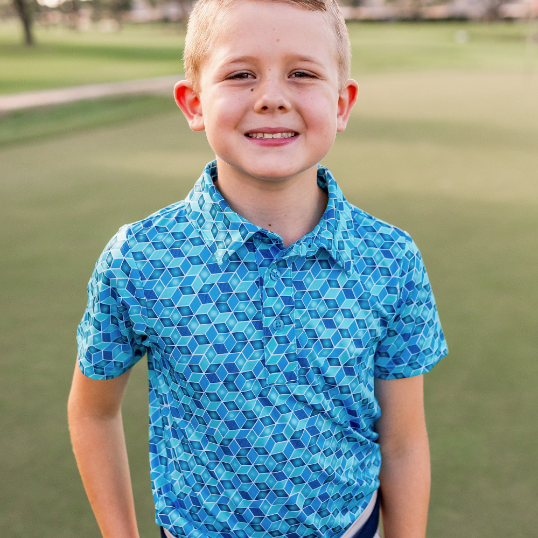 Boys Archer Polo - Roll The Dice - Teal