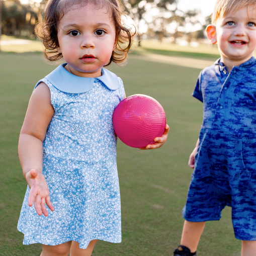 Mini Emillia Twirl Dress - Secret Garden - Blue/White