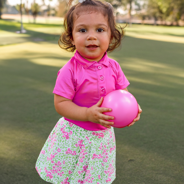 Mini Girls Reagan Polo - Sachet Pink