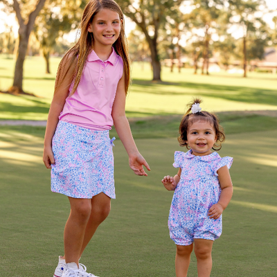 Girls Bella Skort - Birdie Bliss  -  Pink/Blue