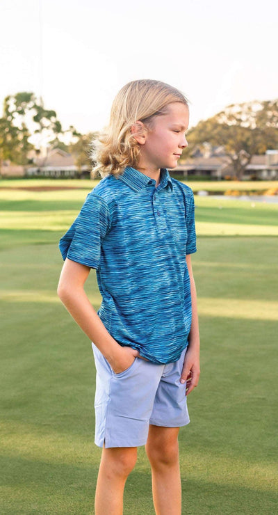Boy's Performance Tripp Polo Shirt-Underline Navy Shirts & Tops TurtlesAndTees   