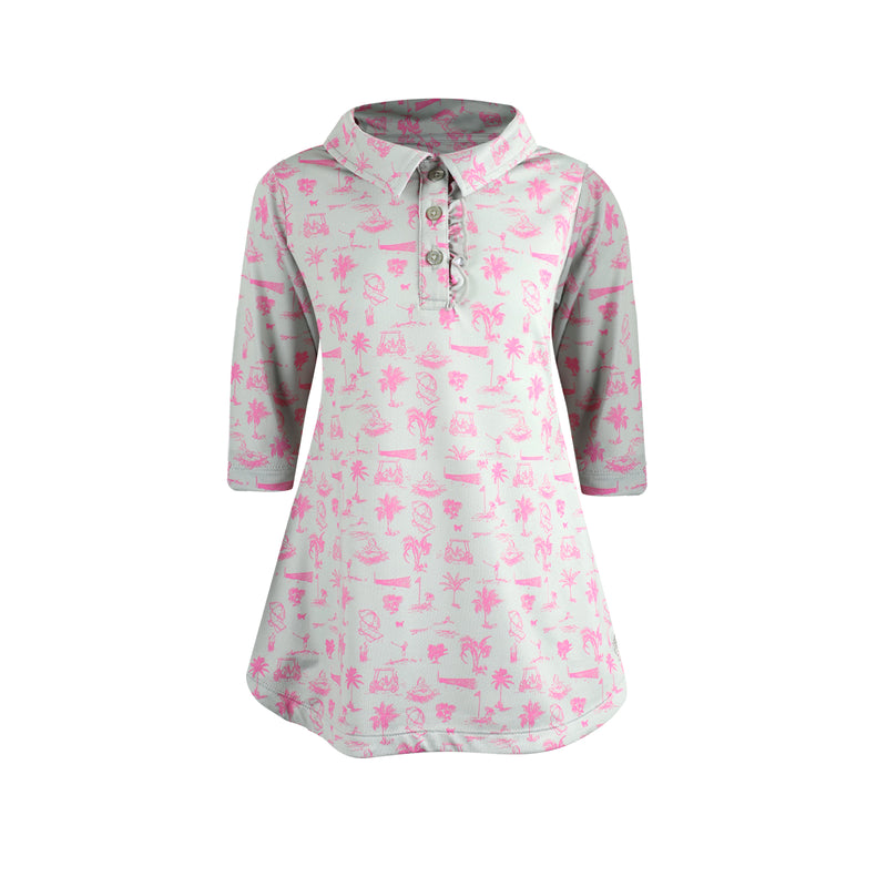 Infant & Toddler -Devon Long Sleeve  Dress-Club Life Pink/Green