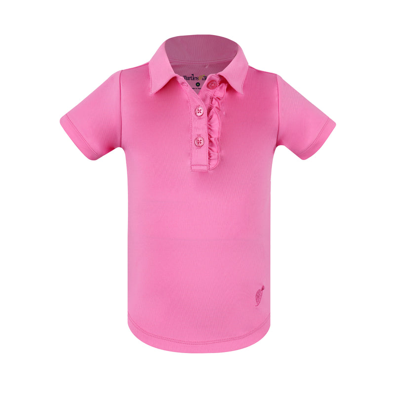 Toddler Girls Polo Shirt - Bubblegum Pink Baby & Toddler Tops TurtlesAndTees   
