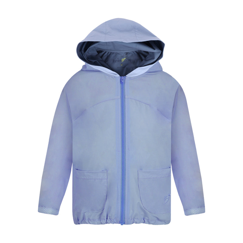 A boys light blue zip up hoodie for toddlers and infants