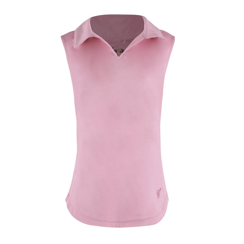 Girls sleeveless light pink polo shirt