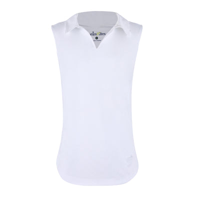 Girls  Signature Sleeveless Polo Shirt - White  TurtlesAndTees   